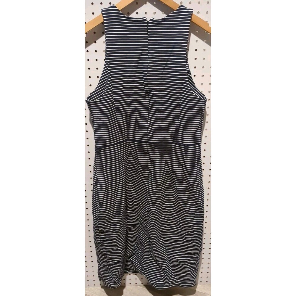 Banana Republic Dress Size 12 Sleeveless Black White Stripe Zip - Picture 2 of 5